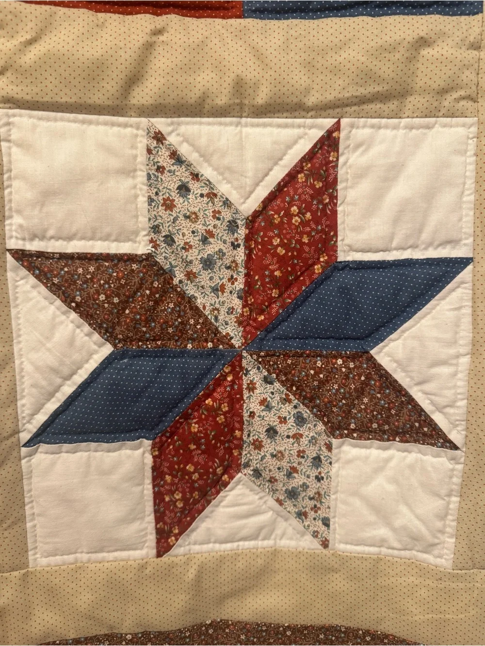 Vintage Handmade 80s Quilt Wall Decor